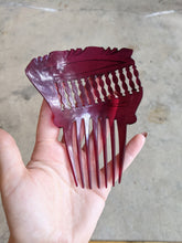 Load image into Gallery viewer, Early 20th C. Raspberry Hair Comb