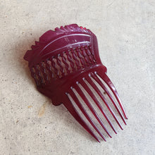 Load image into Gallery viewer, Early 20th C. Raspberry Hair Comb