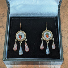 Load image into Gallery viewer, 19th c. Micromosaic Beetle Earrings