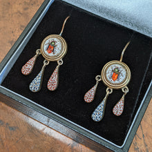 Load image into Gallery viewer, 19th c. Micromosaic Beetle Earrings