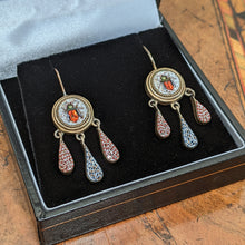 Load image into Gallery viewer, 19th c. Micromosaic Beetle Earrings