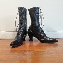 Load image into Gallery viewer, 1910s-1920s Black Louis Heel Boots | Approx 6.5-7
