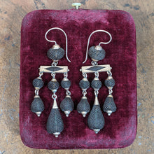 Load image into Gallery viewer, 1870s 14k Gold Hairwork Earrings