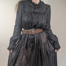 Load image into Gallery viewer, 1900s Black Cotton Wrapper Dress