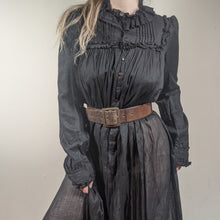 Load image into Gallery viewer, 1900s Black Cotton Wrapper Dress