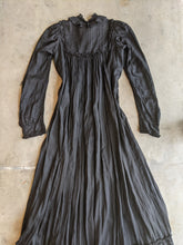Load image into Gallery viewer, 1900s Black Cotton Wrapper Dress