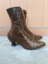 Load image into Gallery viewer, 1910s-1920s Brown Louis Heel Boots | Sz 7.5-8