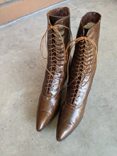 Load image into Gallery viewer, 1910s-1920s Brown Louis Heel Boots | Sz 7.5-8