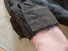 Load image into Gallery viewer, 1900s Black Silk Bishop Sleeve Wrap Blouse