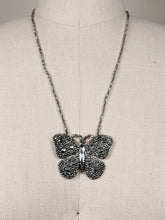 Load image into Gallery viewer, 19th c. Cut Steel Butterfly Necklace