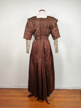 Load image into Gallery viewer, 1908-1909 Red Ochre Silk Dress