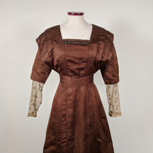 Load image into Gallery viewer, 1908-1909 Red Ochre Silk Dress