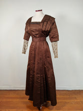 Load image into Gallery viewer, 1908-1909 Red Ochre Silk Dress