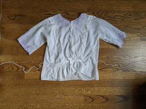 1910s Lilac Embroidered Blouse