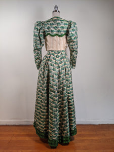 1890s Green Leaf Pattern Dress | Study + Display
