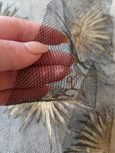 Load image into Gallery viewer, 1920s Black + Gold Metallic Embroidered Sun Shawl