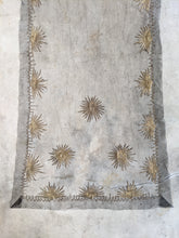 Load image into Gallery viewer, 1920s Black + Gold Metallic Embroidered Sun Shawl