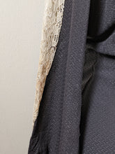 Load image into Gallery viewer, 1930s Black Rayon + Lace Dress