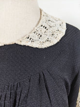 Load image into Gallery viewer, 1930s Black Rayon + Lace Dress