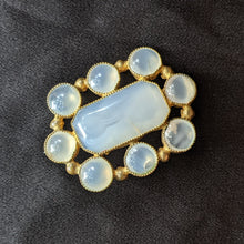 Load image into Gallery viewer, 19th c. Scottish White Agate / Chalcedony Brooch