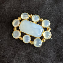 Load image into Gallery viewer, 19th c. Scottish White Agate / Chalcedony Brooch