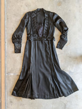 Load image into Gallery viewer, 1930s Inky Black Silk Dress | XS-S