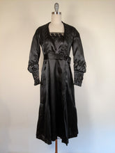 Load image into Gallery viewer, 1930s Inky Black Silk Dress | XS-S