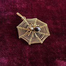 Load image into Gallery viewer, 1900s 9k Gold Spider Web Pendant