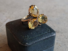 Load image into Gallery viewer, 19th C. 10k Gold + Citrine Shamrock Ring