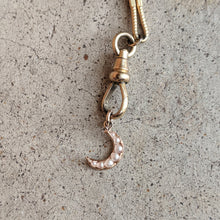 Load image into Gallery viewer, 1910s Crescent Moon Seed Pearl Charm