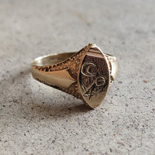 Load image into Gallery viewer, 14k Gold Celestial Signet Ring c. Turn of the Century