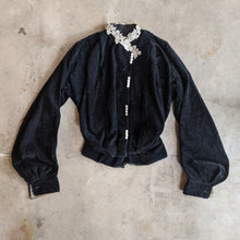 Load image into Gallery viewer, 1902-1903 Blue Velveteen Shirt-Waist
