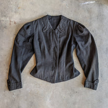 Load image into Gallery viewer, 1900s Dark Grey Puff Sleeve Jacket