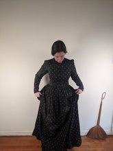Load image into Gallery viewer, c. 1890s-1900s Dark Indigo Calico Dress