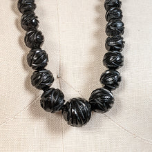 Load image into Gallery viewer, c. 1860s Carved Jet Bead Necklace