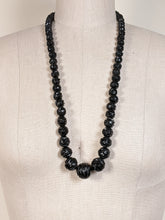 Load image into Gallery viewer, c. 1860s Carved Jet Bead Necklace