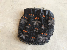 Load image into Gallery viewer, 1930s-1940s Orange + Black Beaded Purse