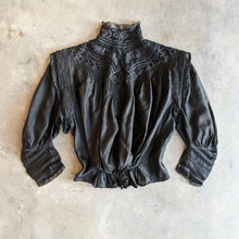 Load image into Gallery viewer, 1900s Black Silk Shirt-Waist