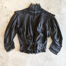 Load image into Gallery viewer, 1900s Black Silk Shirt-Waist