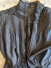 Load image into Gallery viewer, 1900s Black Silk Shirt-Waist
