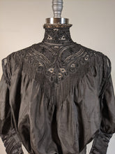 Load image into Gallery viewer, 1900s Black Silk Shirt-Waist