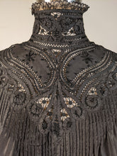 Load image into Gallery viewer, 1900s Black Silk Shirt-Waist