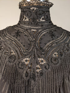1900s Black Silk Shirt-Waist