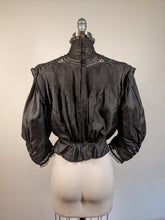 Load image into Gallery viewer, 1900s Black Silk Shirt-Waist