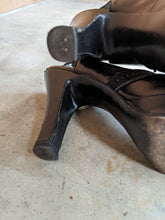 Load image into Gallery viewer, 1940s Black Platform Peep Toe Heels | Sz 6N