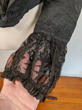Load image into Gallery viewer, c. 1901 Black Lace Shirt-Waist or Bodice