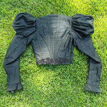 Load image into Gallery viewer, 1890s Green + Black Gigot Sleeve Bodice