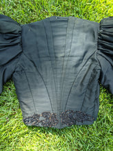 Load image into Gallery viewer, 1890s Green + Black Gigot Sleeve Bodice