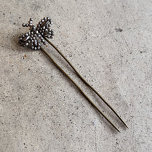 Load image into Gallery viewer, 19th c. Cut Steel Butterfly Hair Pin