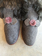 Load image into Gallery viewer, c. 1890s-1900s Felt + Fur Slippers